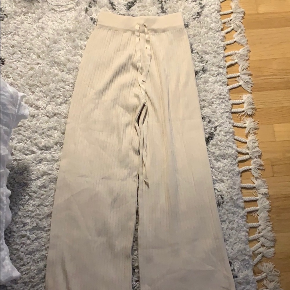 Cream sweat pants